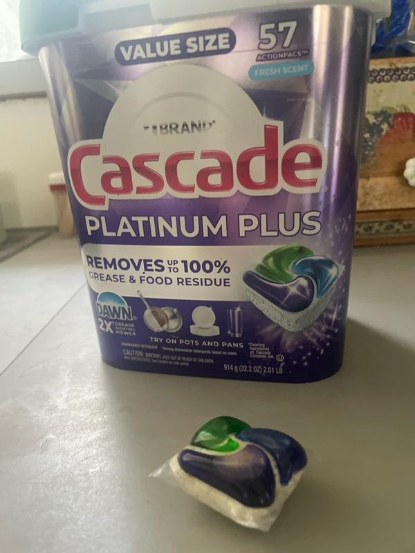 Cascade 47 Count Platinum Plus Fresh Scent ActionPacs Dishwasher