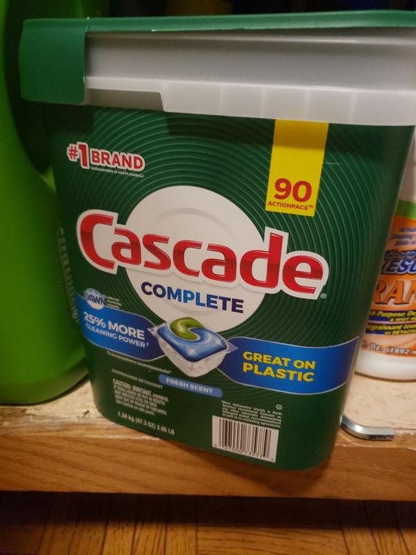 Cascade Platinum ActionPacs Dishwasher Detergent Pods, Lemon, 48