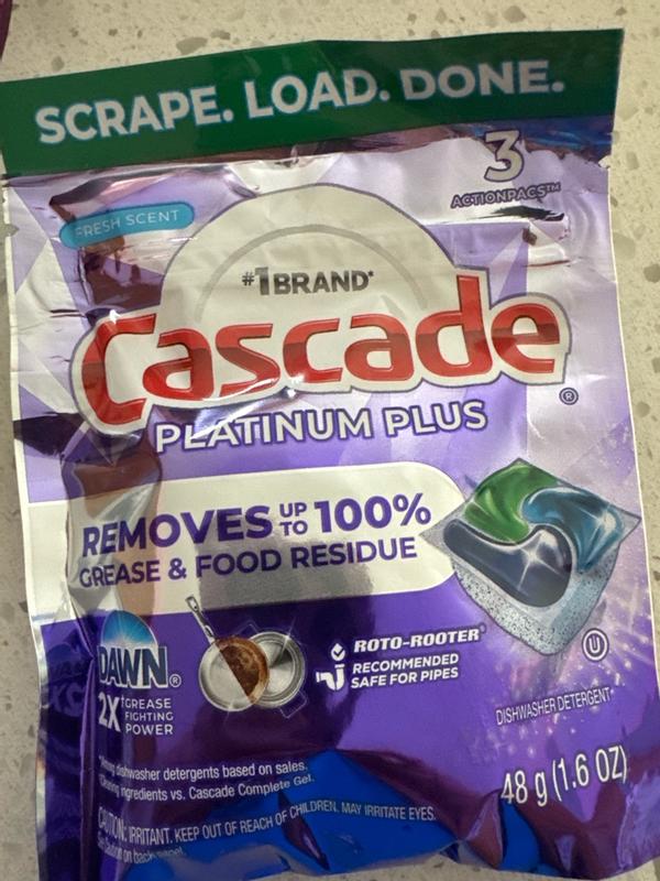 Cascade 47 Count Platinum Plus Fresh Scent ActionPacs Dishwasher