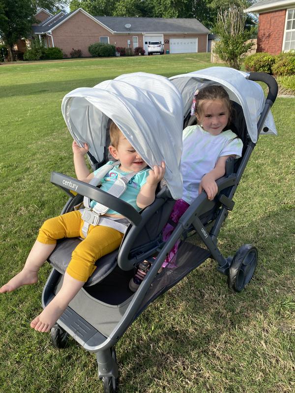 Double stroller for 4 year old and outlet baby