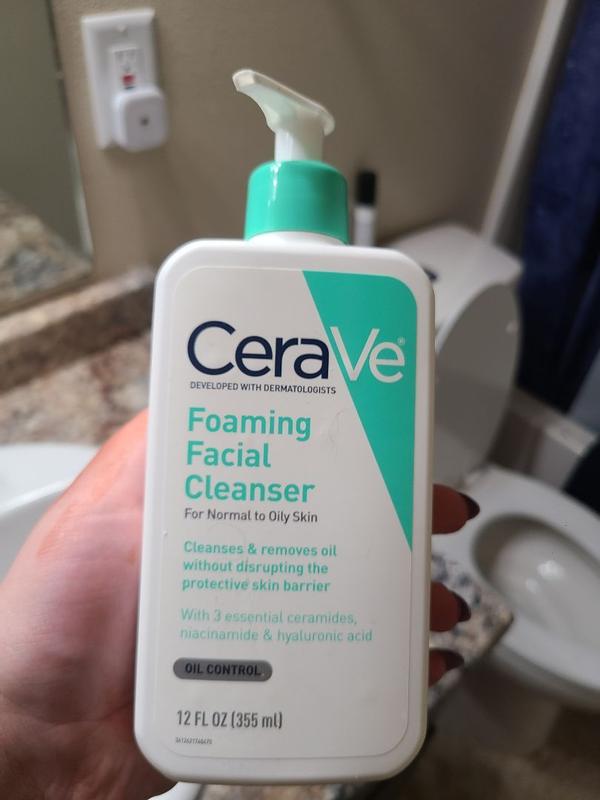 CeraVe Fragrance-Free Face Cleanser, Foaming Face Wash with Hyaluronic Acid