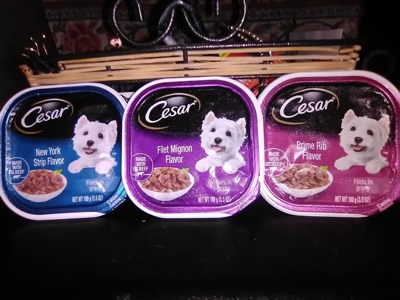 the 3 different foods that came in the package