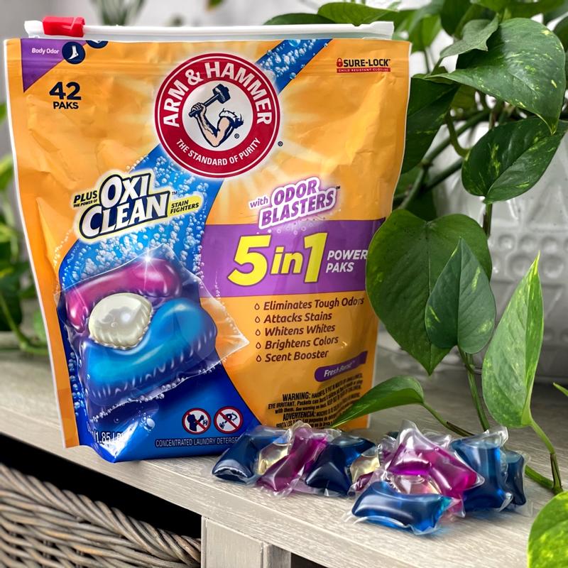 Arm & Hammer Laundry Detergent, Concentrated, 3-in-1 Power Paks, Fresh Scent - 24 paks, 1.05 lb