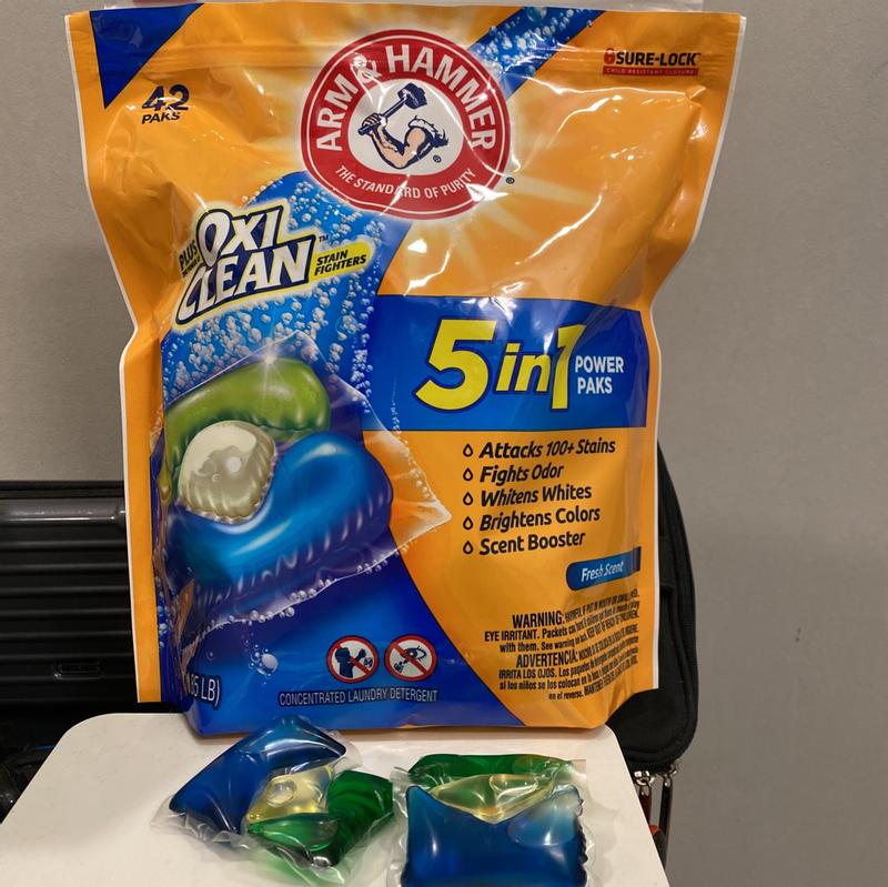 Arm & Hammer Laundry Detergent, Concentrated, 3-in-1 Power Paks, Fresh Scent - 24 paks, 1.05 lb