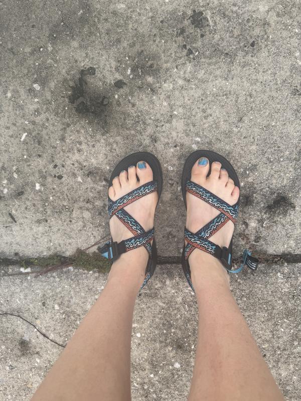 Customer photo for "Looks great, but the straps cut into my toes!"