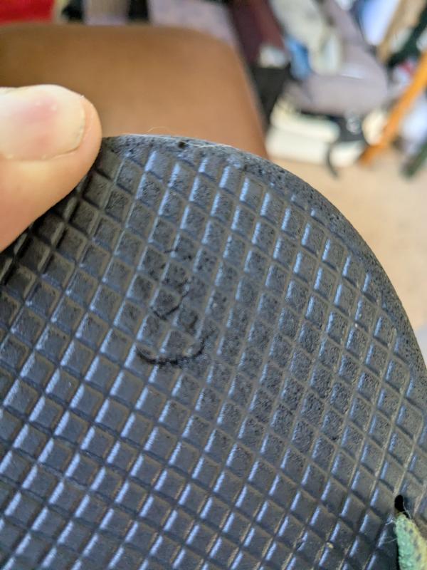 Customer photo for "beware: the midsole breaks down easily/quickly"