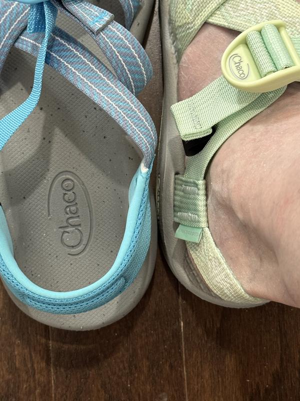Customer photo for "Fit is so different and soles are slick"