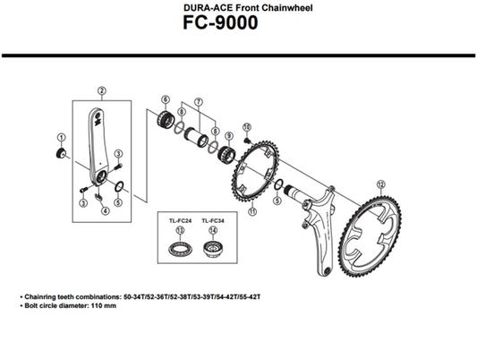 Shimano Dura Ace FC9000 Double Chainrings | Chain Reaction