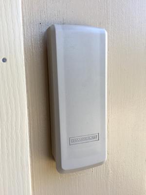 Installed on garage exterior