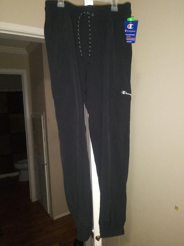 Front of the pants with a nice ticked bungee drawcord for adjustability