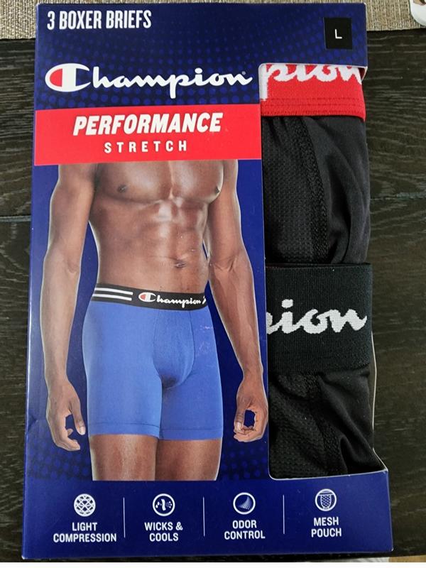 Champion Cotton Stretch Total Support Pouch Mens 3 Pack Boxer Briefs