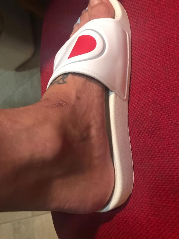 My foot comes right to the back of these, I usually wear a size 6 in all sandals and slides