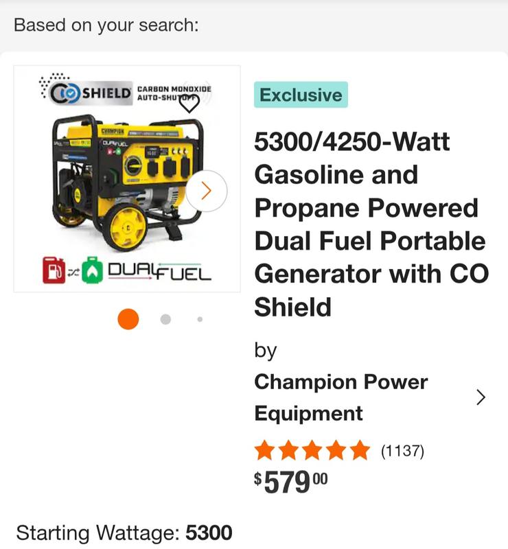 4250W Dual Fuel Generator with CO Shield® - 201279 - Champion