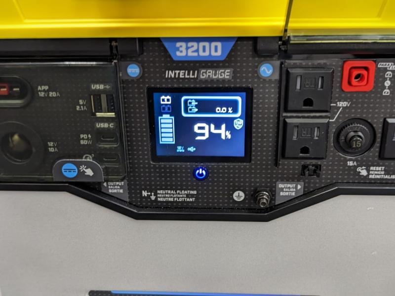 Font panel with LCD readout and main power ports