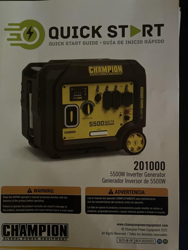 5500W Inverter with CO Shield® - 201351 - Champion Power Equipment