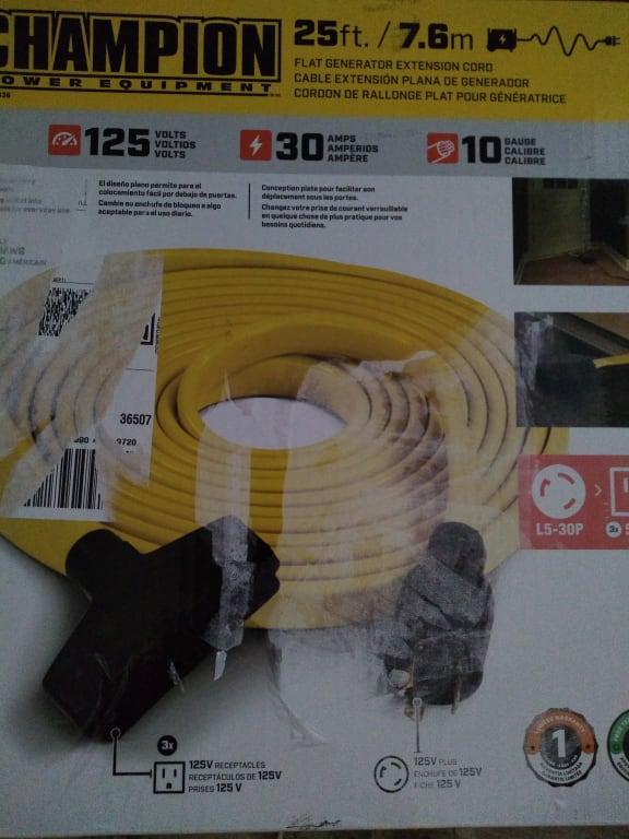 Champion flat 10/3 generator ext cord