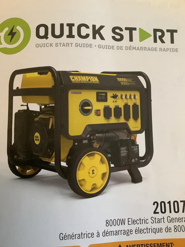 8000W Electric Start Generator - 201074 - Champion Power Equipment