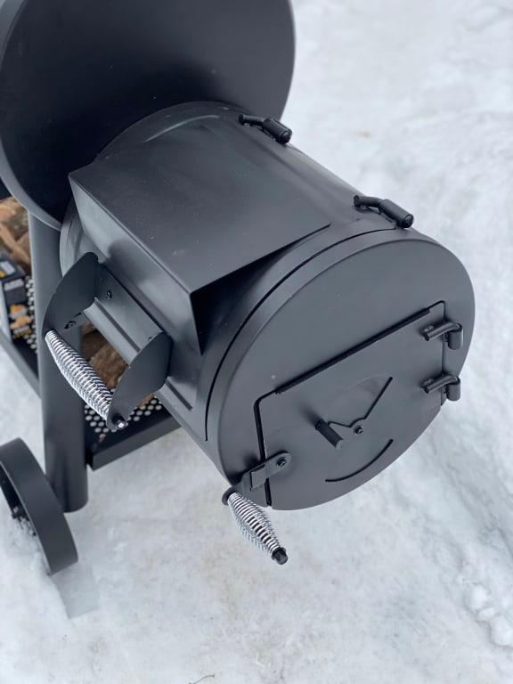 Char-Griller Grand Champ Charcoal Grill and Offset Smoker in Black