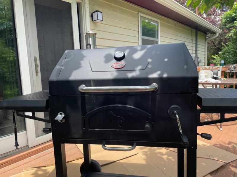 Shop Char-Griller Legacy Charcoal Grill Becomes a Smoker with Side