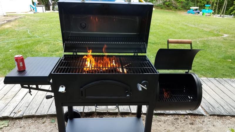 Shop Char-Griller Legacy Charcoal Grill Becomes a Smoker with Side