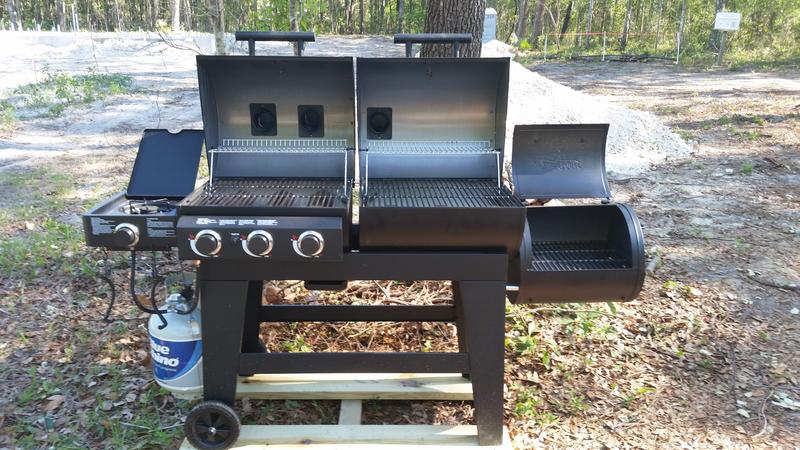 Dual Function 2 Burner Gas Charcoal Grill Char Griller