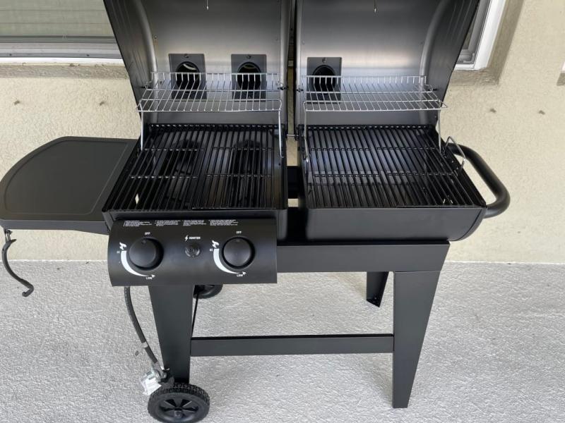 Dual Function 2-Burner Gas & Charcoal Grill - Char-Griller