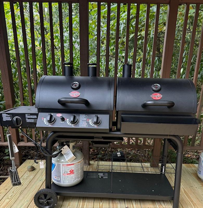 Dual Function 2 Burner Gas Charcoal Grill Char Griller