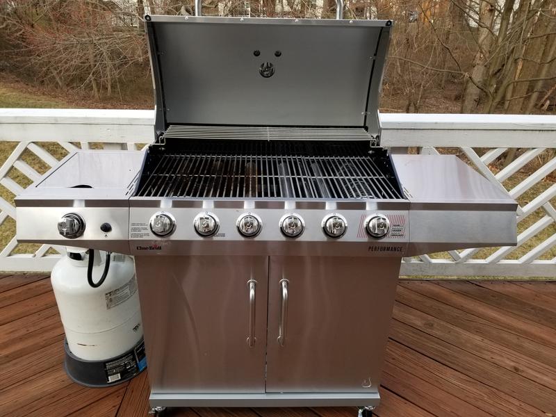 Char-Broil Performance Silver 6-Burner Liquid Propane Grill with 1 Side Burner in the Gas Grills department at