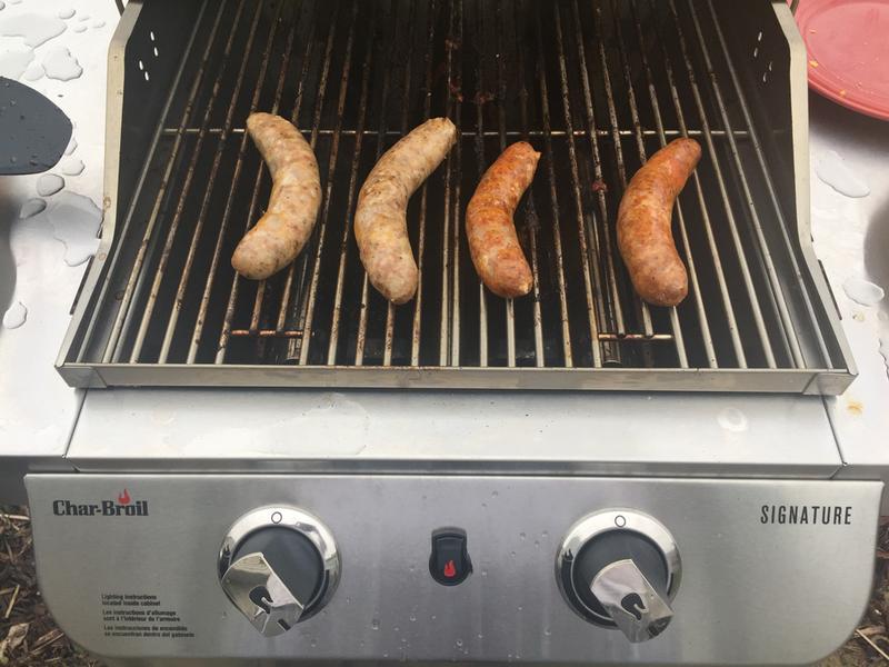 Grilled in the rain and didn't burn the sausages
