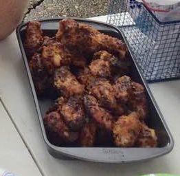 Chicken wings done in the smoker