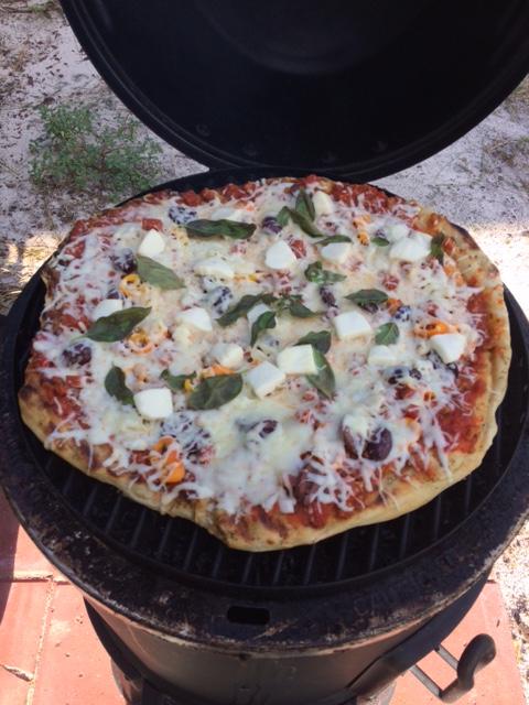 Hurricane Irma Pizza! With no power still could make delicious meals on the grill and its the perfect size for a pizza.