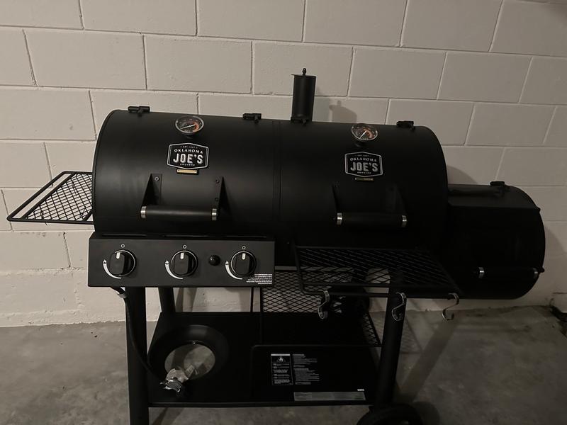 Oklahoma Joe s Canyon Black Gas and Charcoal Combo Grill in the