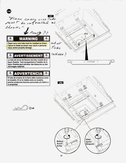 Where's the gas tube located? Pg 37