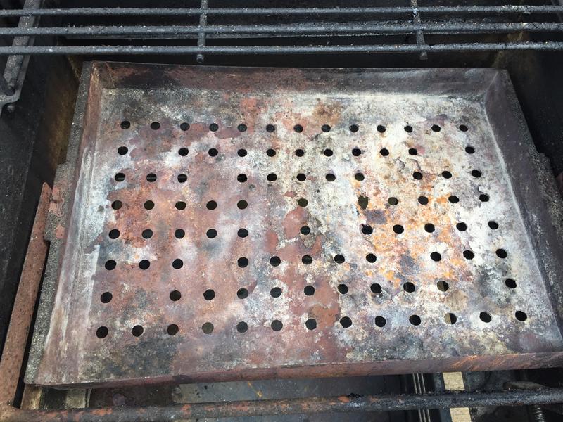 Charcoal Pan showing rust after 1.5 years of use.