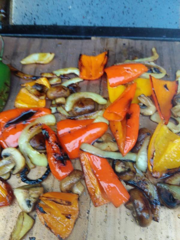 vegetables on the grill using copper mate, Awwsome