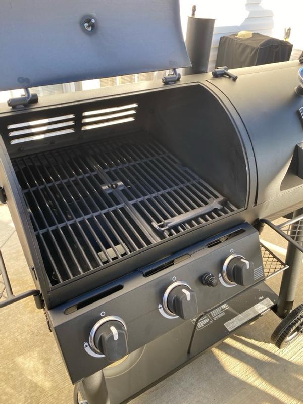 Oklahoma Joe s Canyon Black Gas and Charcoal Combo Grill in the