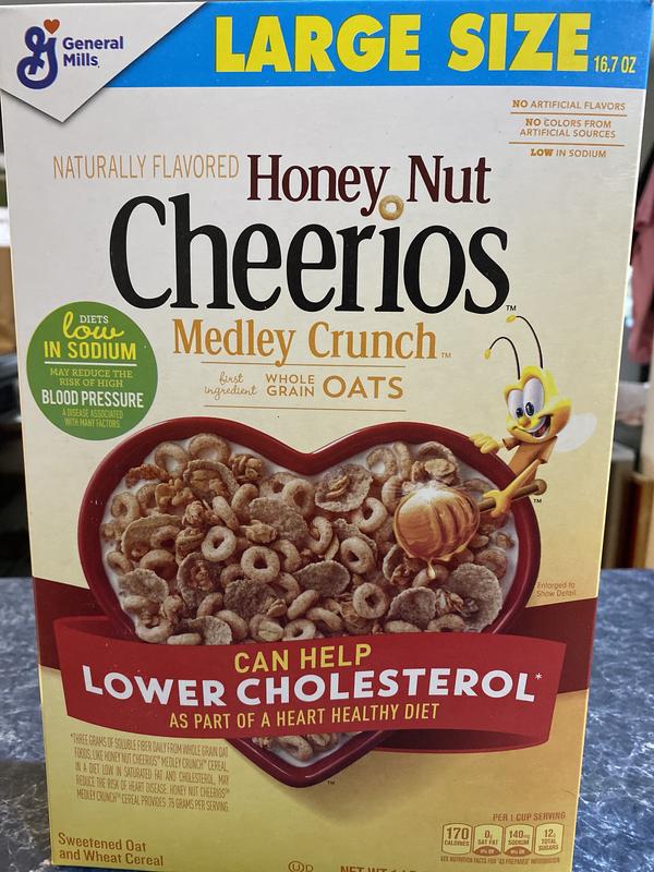 General Mills Cheerios Medley Crunch Honey Nut Cereal Large Size, 1 lb 0.7  oz - Fairway