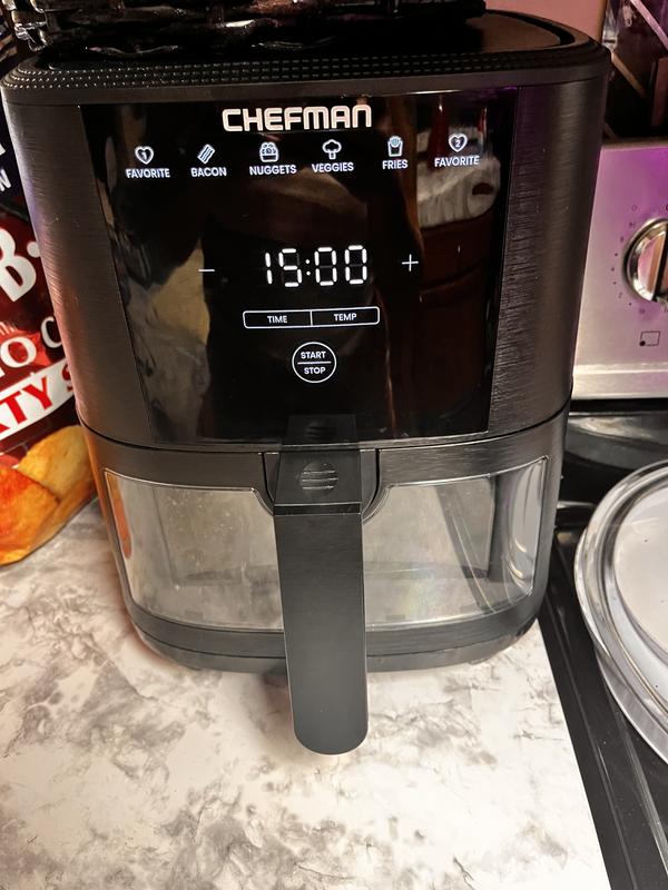 Chefman 5-Quart Matte Black Air Fryer with Probe Thermometer, Touch  Control, 1000W, Non-Stick, cETLus Safety Listed in the Air Fryers  department at