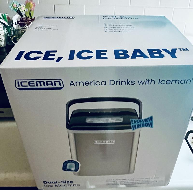 Iceman Dual-Size Ice Machine, 6 Mins per Batch, Two Ice Cube Size  Options,1.3 lb., Stainless steel