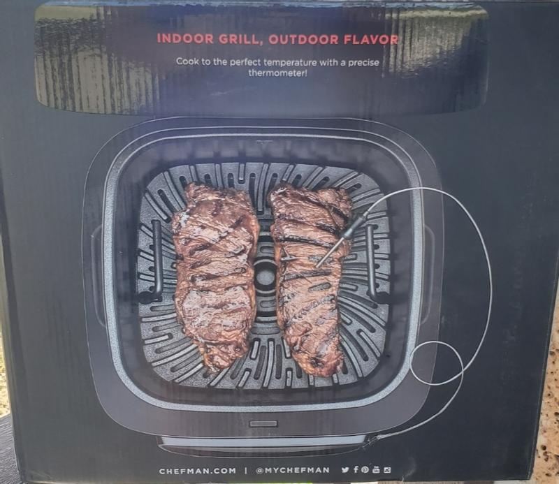 Chefman 7.4-Quart Indoor Grill Air Fryer with Temperature Probe