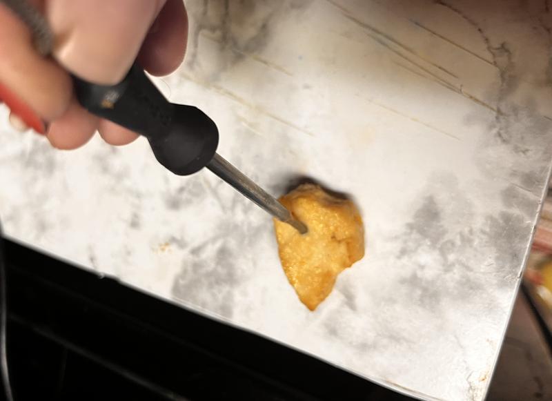 Using the probe for my chicken temper.