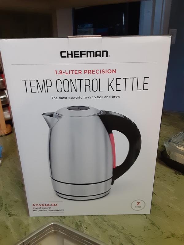 1.8-Liter Temperature Control Stainless-Steel Electric Kettle - Chefman