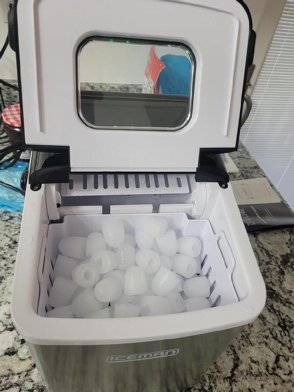 Igloo 26-lb Flip-up Door Countertop Cubed Ice Maker (Stainless