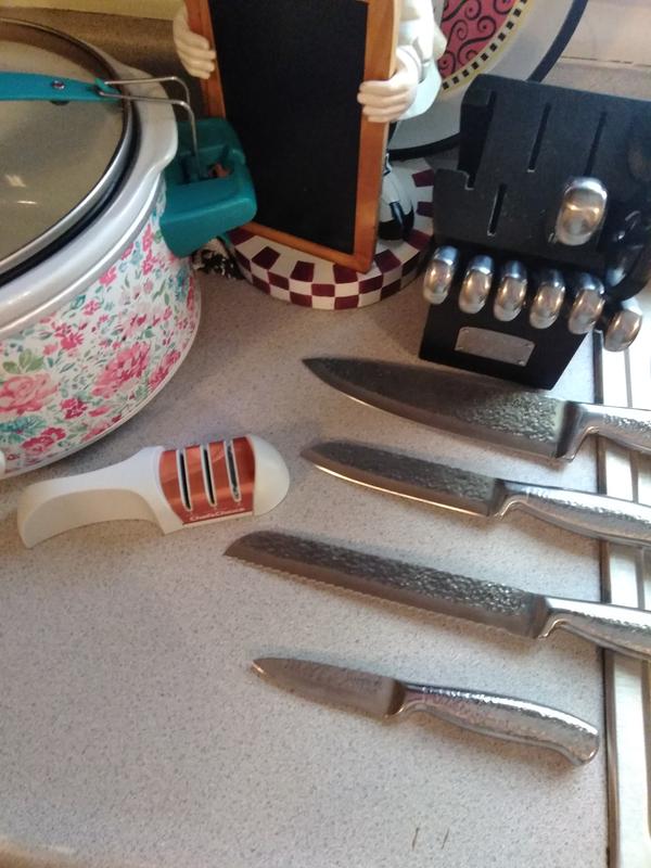 AURORA TRADE Knife Sharpeners - Kitchen Knife Scissor Sharpener to Repair,  Restore, Sharp, Polish Blades, Professional Manual Chef Steel Knife Scissor