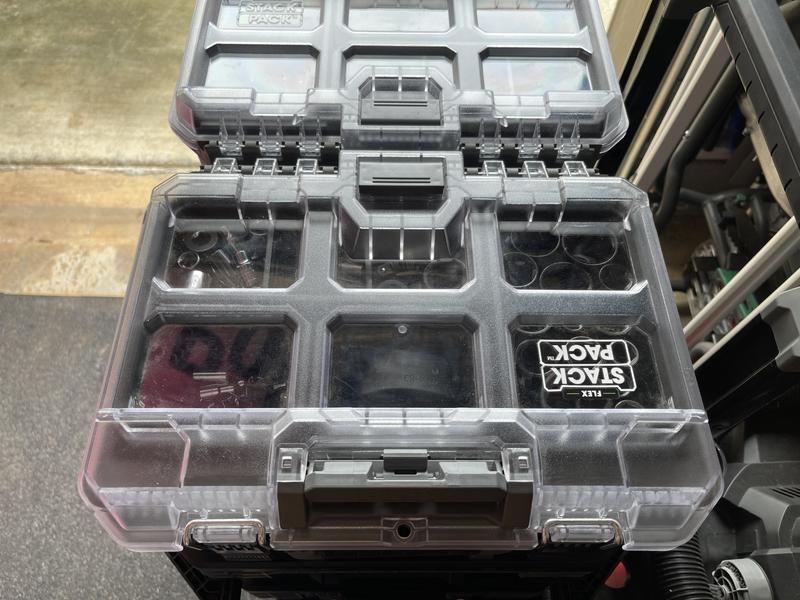 FLEX STACK PACK at Gray Tool Box 11-in Boxes Metal Medium Tool in Organizer Lockable the Box Portable department