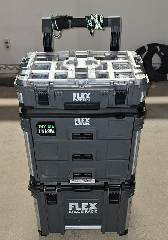 FLEX STACK PACK Medium Tool Box 22-in Gray Metal Lockable Tool Box