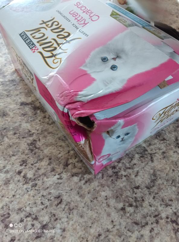 The box was ripped open and a can was stolen.
