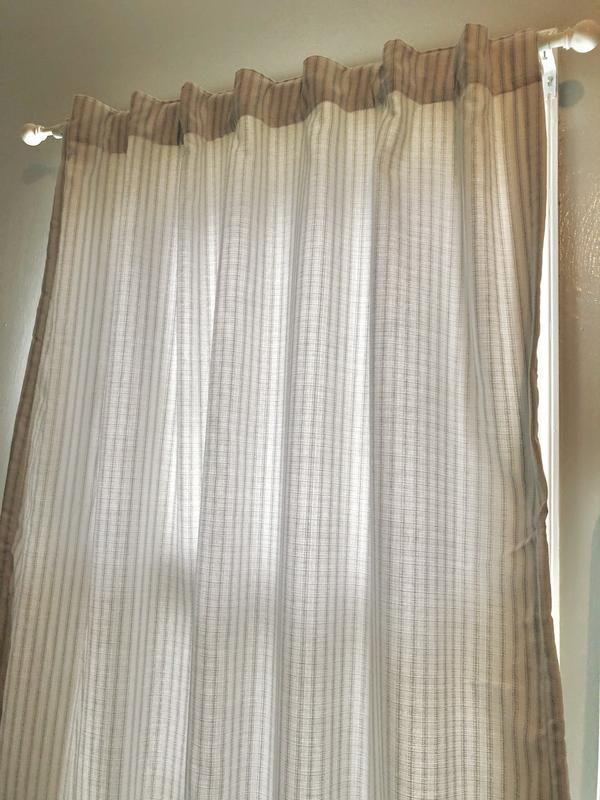 Martha Stewart Laguna Stripe 37X95 Semi Sheer Curtain Panel Pair Tietab,  Gray, Adult