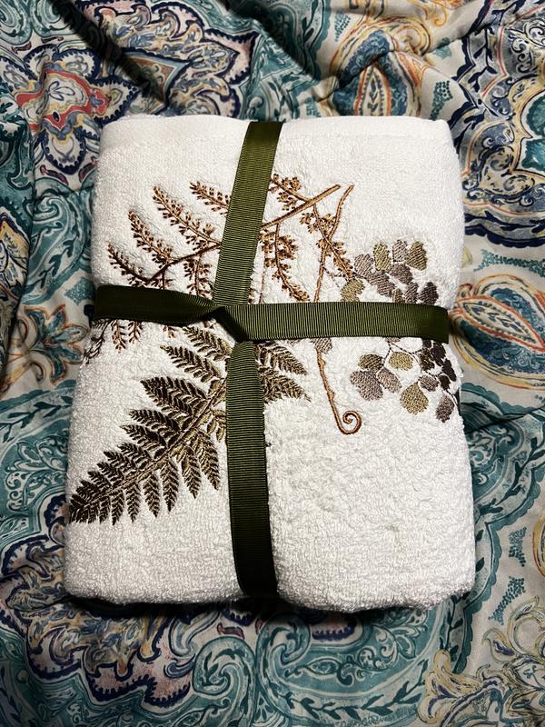 Michael Aram Fern Embroidered Hand Towel, Set of 2