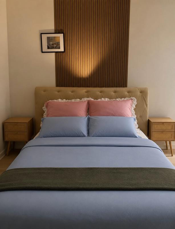 Customer photo for "versatile and instantly made my bed look put together"